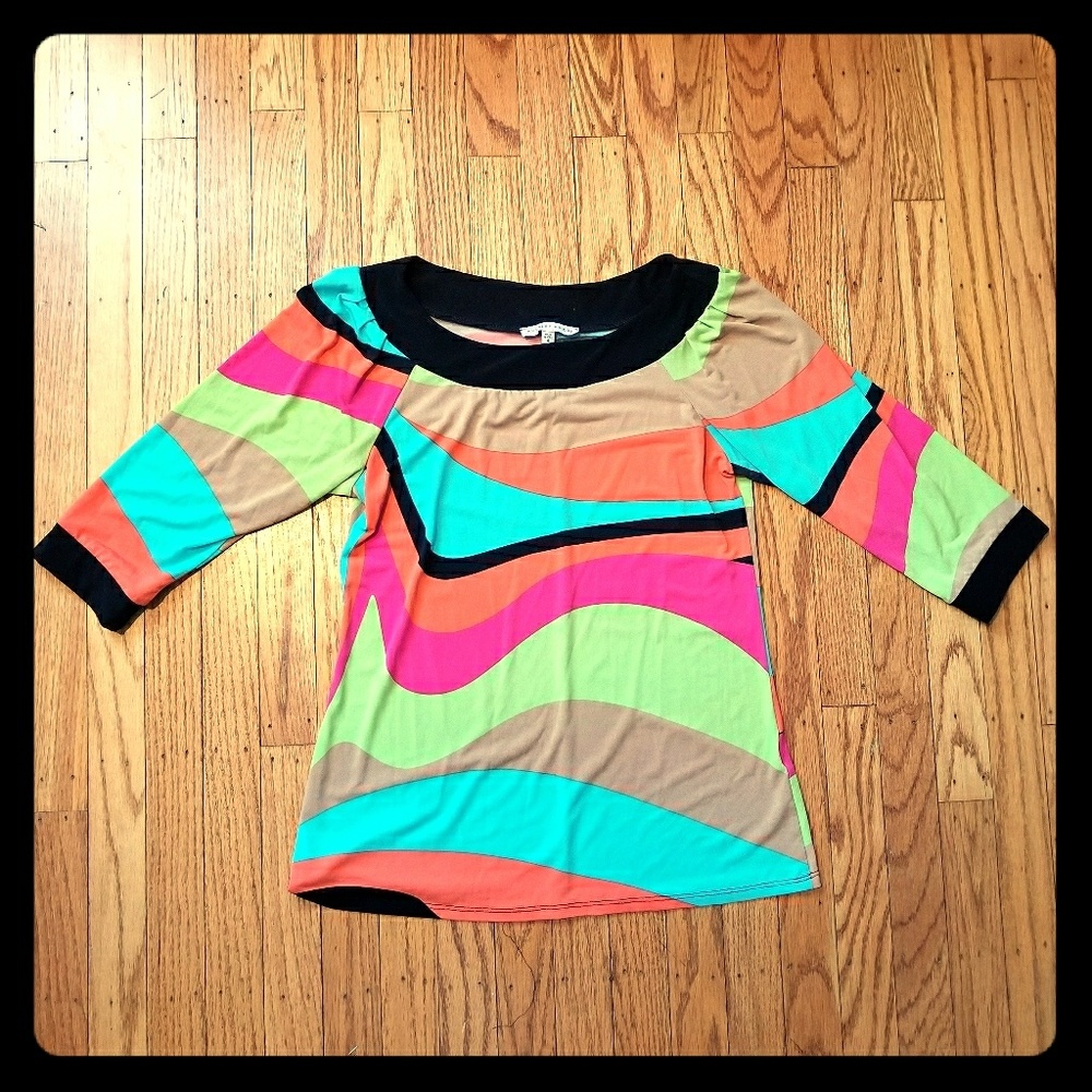 Psychedelic 3/4 Sleeve Top S